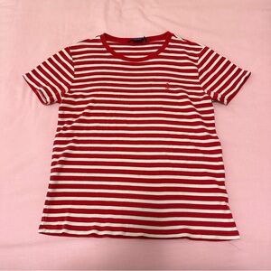 Ralph Lauren Sport 100% cotton red and white striped tee